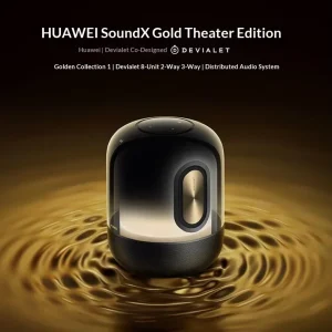 Sound X Gold Theater Edition Speaker with Built in Microphone NFC Call Function App Support for Home Desktop Use