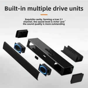Soundbar Computer Hotel Home Theater Projector TV Audio for Echo Wall Speaker 3D 2.0 Channel Plastic