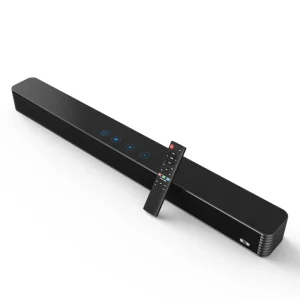 Soundbar Speaker Crystal Clear Audio With Touch Control Remote Shinny Matte Metal Mesh Cover 64W Soundbar 2.0 Channel