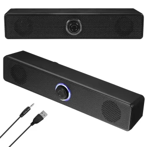 Soundbar Wired Wireless Connection Desktop Speaker High Definition Compact Design Audio for Home Computers Tablets Mobile Phone