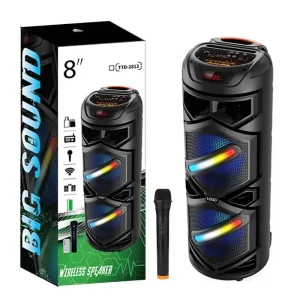 Speaker with Microphone Audio TTD-2813 RGB Subwoofer Wireless Home Theatre Outdoor System DJ Party Deep Bass