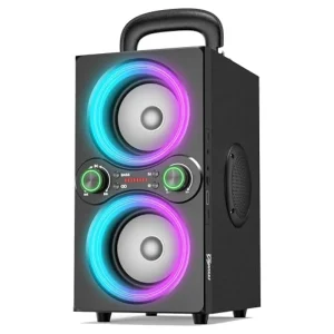 Speakers 80W Wireless TWS Portable Speaker Beat Driven Lights 100dB Loud Stereo Speaker with BassUp