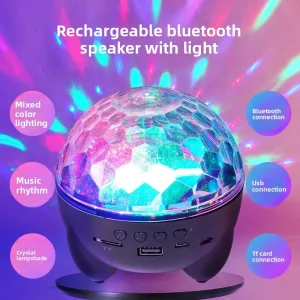 Starry Sky Projection Crystal RGB Magic Ball KTV Party Atmosphere Speaker Light Rechargeable for Lamp