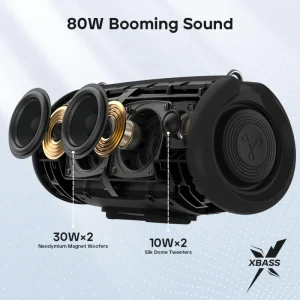 StormBox Lava BTS51 80W Wireless 5.4 IP67 24H Playtime TWS Pairing Outdoor Speaker