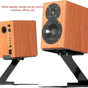 Studio Monitor Desktop with Vibration Absorption Pad and Tilt Design Metal Bookshelf Bass Home Theater Cinema Speaker Stand