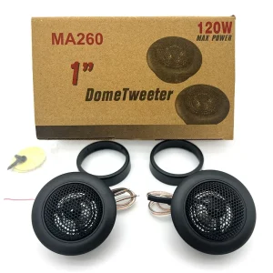 Super Dome 12V 4 Ohm 25mm Car Audio Tweeter Black Iron Metal Car Stereo Tweeter Speaker Peak 120W High Performance