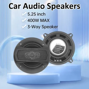 T-1055 5.25 Inch 3-Way 400W Max Coaxial Car Speakers Pair Car Audio Speakers for Vehicle
