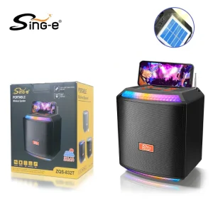 T238X Camping Solar Speaker Portable Wireless Heavy Bass Speaker with FM Radio Battery for Outdoor Use