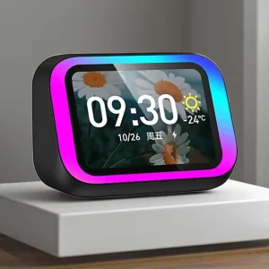 TF26 Pro HD Display AI Voice Assistant Full Time Chime Weather Touch LCD Screen Big Display Hands Free Calling Smart Speaker