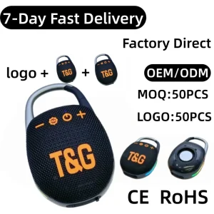 TG447 Portable Wireless Speaker RGB LED IPX5 Waterproof Outdoor Hiking Factory Custom Logo OEM ODM 7-Day Fast Delivery