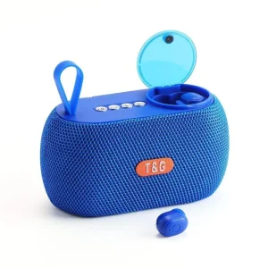 TG810 2 in 1 Speaker with TWS Earbuds Multi Functional Wireless Speaker BT HandsFree Call Portable belt handle hook earphone