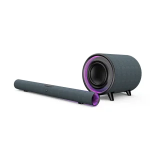 TV Home Theater Systems Soundbar with Remote, Wireless RGB Light, Stereo Subwoofer for Desktop Laptop PC Gaming, USB Portable
