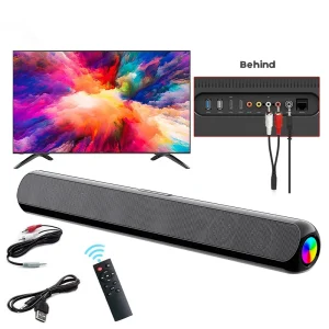 TV Soundbar 2.1channel With Subwoofer With USB HDMI ARC Optical Coaxial Aux BT Wireless Home Speaker
