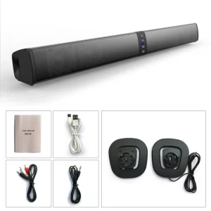 TV Soundbar Speaker Home Theater Subwoofer for 3D Surround Stereo DSP Chip Music Center BS26 Black 5.1 8″ Woofer 10m Range