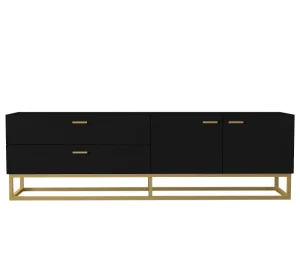 TV Stand with Power Outlets for 60 65 Inch TV Media Console Table with Soundbar Shelf for Living Room Bedroom Rustic Brown