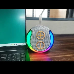 TWS RGB LED 5W Wireless Speakers with Bamboo Cabinet Built in Mic 1000 2000mAh Battery for Outdoor Use