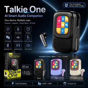 Talkie One Earphone AI Online Conversation Translator Power Bank Alarm Clock Smart Wireless Headphones Speaker