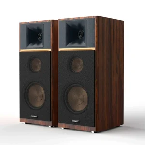 Three way 160W 5.25” Subwoofer Wooden Bookshelf Speakers 2.0 Active Wired wireless BT5.3 Copper Cone High Power Bass