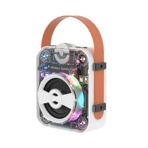 Transparent Mecha Style 5.2 Speaker Colorful RGB Lighting Portable Subwoofer 1000-2000mAh Battery
