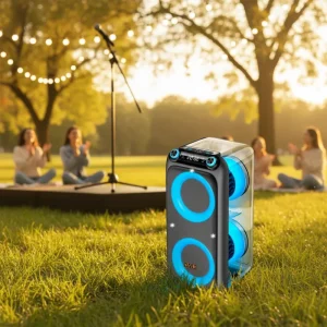 Transparent Outdoor Portable for 5.0 Speaker Remo Control RGB LED Plastic 60W High power Audio Long Battery Life Bass