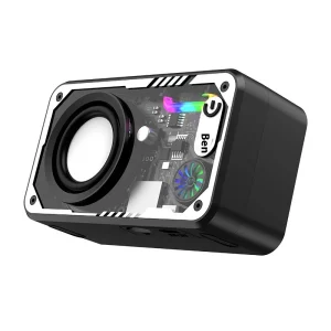 Transparent RGB LED Mini Wireless Charging Bluetooth Speaker Mini Steel Mecha for Home Outdoor Audio System Subwoofer WIFI