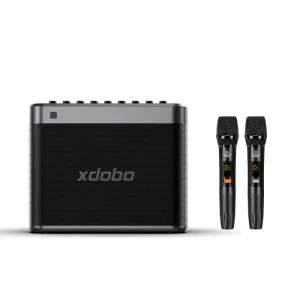 Tuner 200W Wireless Portable PA Speaker System Powerful Karaoke Machine with Dual Wireless Microphones