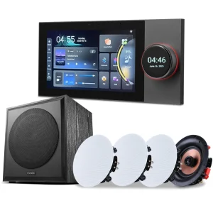 Tuya Smart Home 7 inch Background Music Console System Home Theater Audio Controller With 4* 5 inch Ceiling Speakers