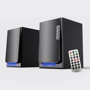 Two-Way 4 Inch 2.0 Near Field Studio 40W LED Desktop Computer AC Powered Active Coaxial Bookshelf Monitor Speaker With BT