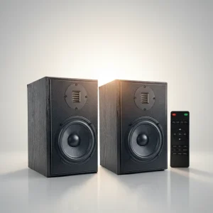 Two Way Wireless Active Bookshelf Speakers 6.5 Inch Midbass Isodynamic Ribbon Tweeter WLAN Bluetooth Active Speaker