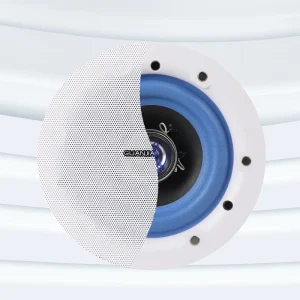 Two Zone Constant Pressure 200W Amplifier Ceiling Speaker Hi Res Audio 4 Ohm Metal Construction for Background Music Shops