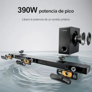ULTIMEA 390W Peak Power Soundbar 6 Speaker Home Theater System with Wireless Subwoofer EARC and Bluetooth 5.3