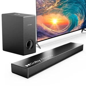 ULTIMEA Transform Your Living Room Into a Home Theater Ultra Slim 15.7 Soundbar with Dolby Atmos Deep Bass for Movies