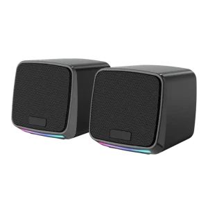 USB 2.0 Wired Computer Speaker Home Theater Sound System with LED Light for Gaming Desktop Use Mini Speakers