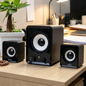 USB Desktop Home Office Multimedia Colorful Notebook 2.1 Channel 10W Mini Speakers for Gaming and Computer Use