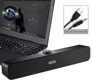 USB Powered 2.0 Wired Computer Gaming Speakers 3.5mm AUX Input Soundbar Diaphragm Compatible Windows PC Desktop Mobile Phone