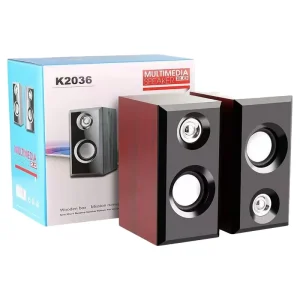 USB2.0 Wooden Speaker K2036 Subwoofer Stereo Surround Desktop Laptop Small Speaker