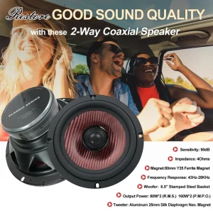 Universal Car Speaker 6.5 Inch Coaxial Set Realistic Acoustic Imaging For Luxury Vehicle Audio Factory