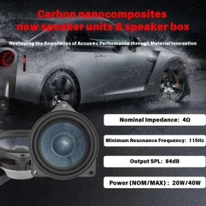 Universal Midrange Nano Carbon Plastic 4-Way Car Audio 20w/40w Upgrade Speaker-105 4 Inch