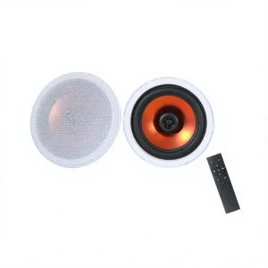 V HiFi TWS Ceiling Speaker Bluetooth with Colorful Poly Woofer for Smooth Natural Sound Quality Wireless Stereo Music System