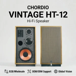Vintage HT 12 12 Inch 3 Way HiFi Floor Standing Speaker Monitoring Grade Home Audio Wooden Speaker