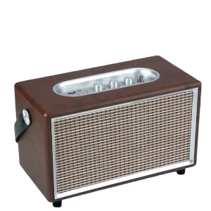 Vintage Wooden Handheld Portable Outdoor Speaker with 40W Output 5000 10000mAh Battery for Mobile Phone and Computer