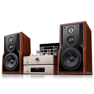 Vofull KH=508 Three Way Bookshelf Speaker Smart Atmos HIFI Bookshelf Speakers 8 Inch Woofer with Tube Amplifier