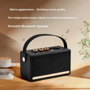 W4 Classic Aesthetics Wireless Speaker Heavy Bass Soundbox with TF Card Slot Portable Desktop Audio System Support OEM