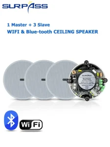 WE648 6 Inch WiFi Active Ceiling Speaker System 4x40W 4PCS Set Multi Zone Background Music Speaker
