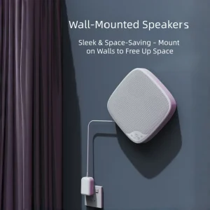 WM Q18 Wall Mounted RGB DC Speaker 30W Dual 3 Inch Drivers Stereo Sound Colorful LED Light TWS AUX BT USB Portable
