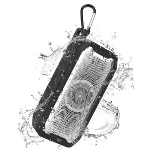 Waterproof BT 5.0 Speaker IPX7 Portable Outdoor Wireless Speaker with USB Disk SD TF Card Clip Bass FM Radio for Shower Hiking