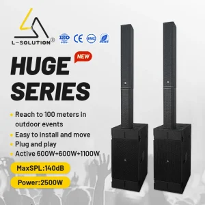 Waterproof Column Speaker Huge Series Dual 12 Inch Long Range Sound Max SPL140dB Neodymium Active System for Party Dj Set