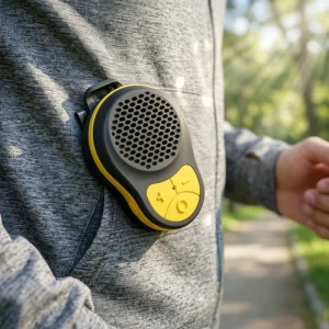 Wearable Wireless DC Powered Speaker IPX5 Waterproof Mini with Built in Mic Voice Control for Work Biking Running