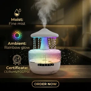 White Essential Oil Diffuser Ultrasonic App-Controlled Customized Electric Aroma Humidifier Built-In Speaker Tabletop For Home