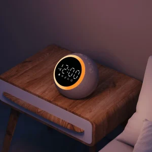White Noise Speaker with Night Light Alarm Wired Wireless Dual Mode Battery Powered for Peaceful Sleep